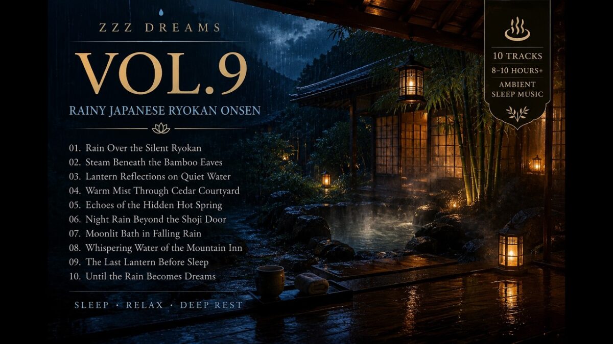 [고퀄, 4K] ZZZ Dreams l 비 내리는 일본 료칸 온천에서 듣는 깊은 수면음악
