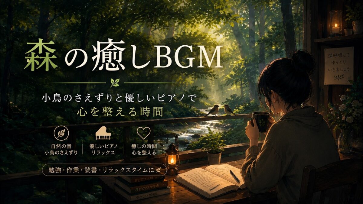 森の癒しBGM – 小鳥のさえずりと優しいピアノで心を整える時間