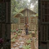 Bamboo Aur Mud Se Eco-Friendly House 🏡 | No Talking | Sirf Nature Ki Awaaz | Jungle Build#newshorts