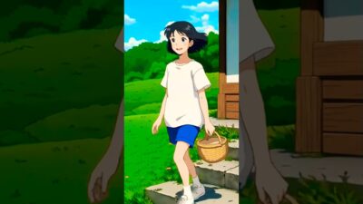 Cozy Village Morning 🌿🍅 Relaxing Cooking & Nature ASMR | Ghibli Style Ambience #shorts