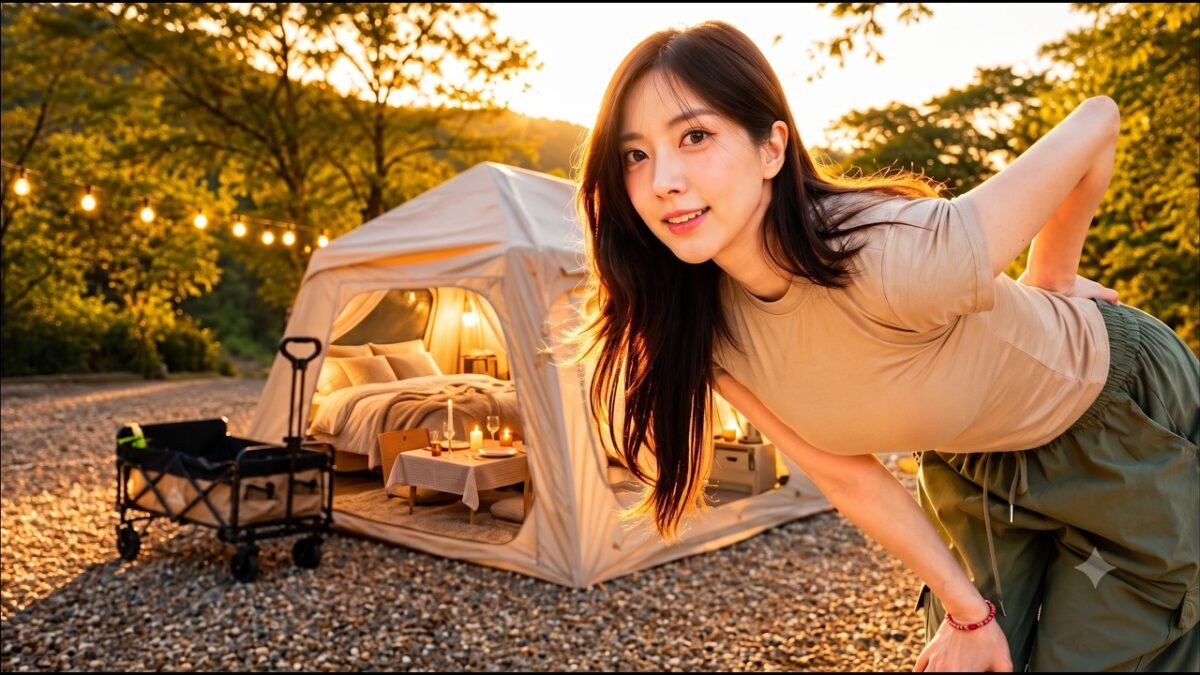 Girl Solo Camping Cooking Sausages & Boiling Tea | Nature ASMR