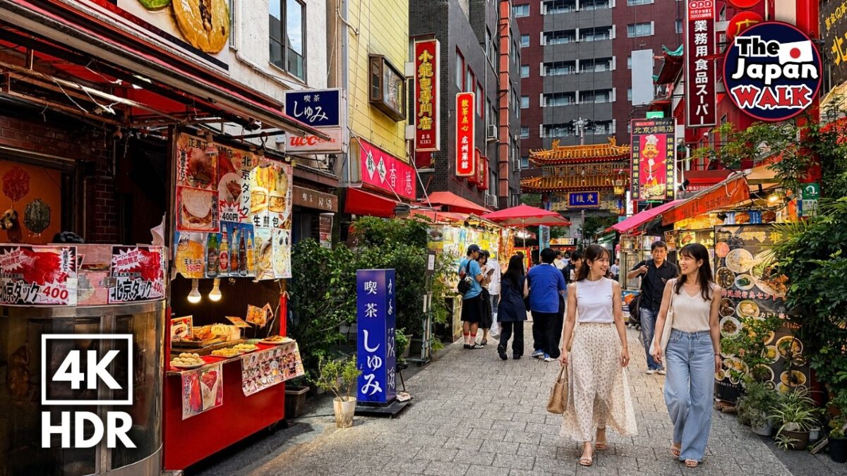 Japan Sunset Walk – Kobe Chinatown to Vibrant Backstreets | Nankinmachi | 4K HDR