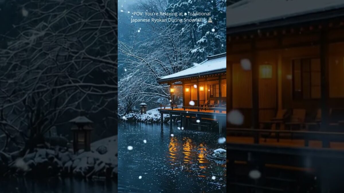 POV You’re Relaxing at a Traditional Japanese Ryokan During Snowfall❄️🏯