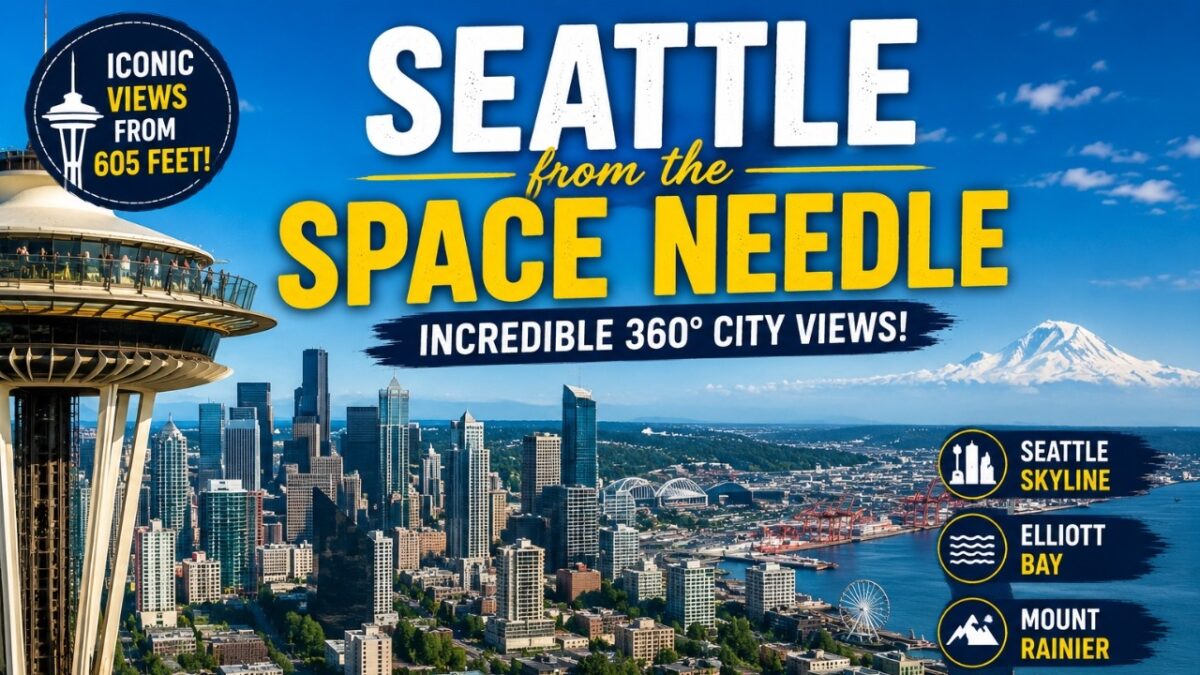 Stunning View of Seattle from the Space Needle-Travel Vlog USAseattle-Amazing 360° City Views