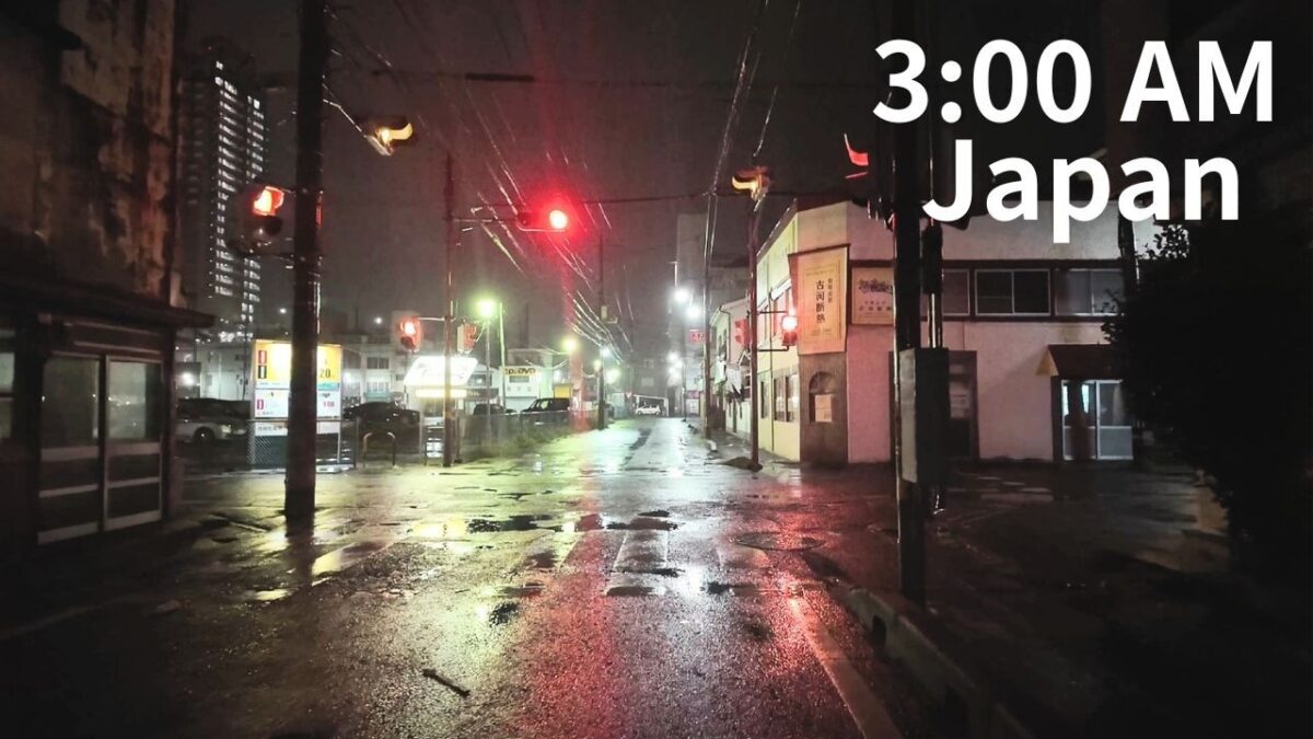 After the Typhoon, Japan at 3:00 AM | Quiet Night Walk
