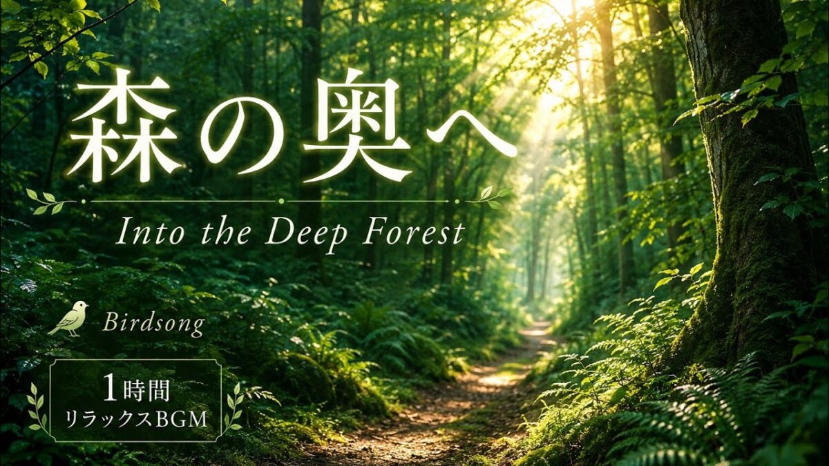 森林浴BGM 🌿 森の奥へ｜木漏れ日と鳥のさえずりで癒される1時間