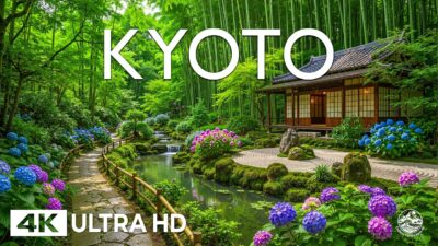 Kyoto 4K 🇯🇵 – Arashiyama Bamboo Forest Ambience, Zen Gardens & Hydrangea Scenery