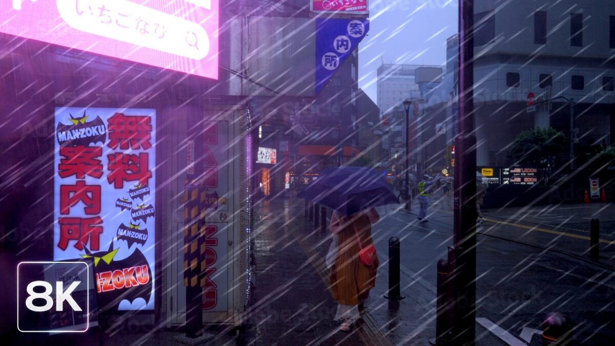 Tokyo vs. Typhoon 🌪️ Shinjuku in Chaos | 2H 8K Walk