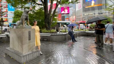 雨の金曜午後、渋谷ハチ公前へ歩く【4K / 雨音ASMR / 東京しっとり散歩】 Shibuya Friday Rainy Day Walk