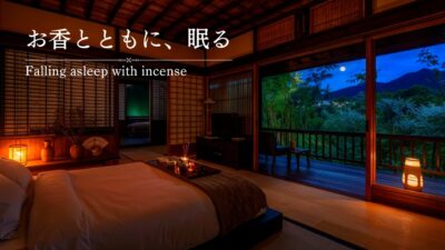 【4K】眠れない夜に。竹林に抱かれた月夜の古民家宿｜リラックス・睡眠BGM｜Bamboo Forest Ryokan Moonlit Night Ambience