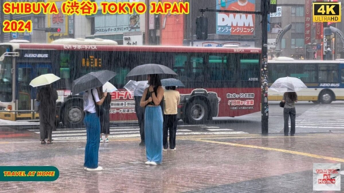 【4k hdr】 8 Hours Heavy Rain ASMR | Walk in Shibuya (渋谷)  Tokyo Japan | Rain sounds for sleeping