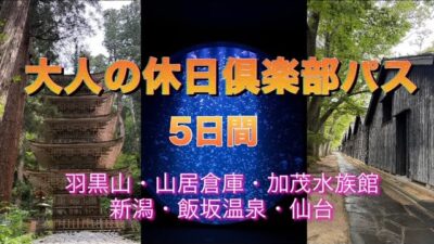 【大人の休日倶楽部パス】5日間の一人旅｜羽黒山・山居倉庫・加茂水族館・新潟・飯坂温泉・仙台