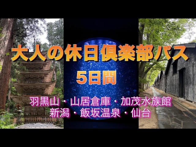 【大人の休日倶楽部パス】5日間の一人旅｜羽黒山・山居倉庫・加茂水族館・新潟・飯坂温泉・仙台