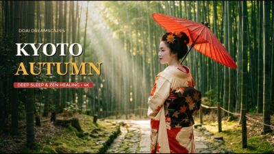 Autumn in Kyoto 4K 🍁 Golden Temples & Peaceful Ambience for Sleep, Study