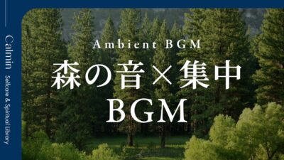 【集中・作業用BGM】思考をクリアにする森林浴BGMー静寂の中のアンビエントー| Calmin-セルフケア&スピリチュアルライブラリ