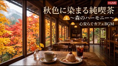 木漏れ日揺れる森の純喫茶｜【カフェBGM】珈琲と緑に包まれる癒しの午後｜作業・読書・リラックス｜LIVE#カフェBGM #森カフェ #癒しBGM #RelaxingCafeMusic