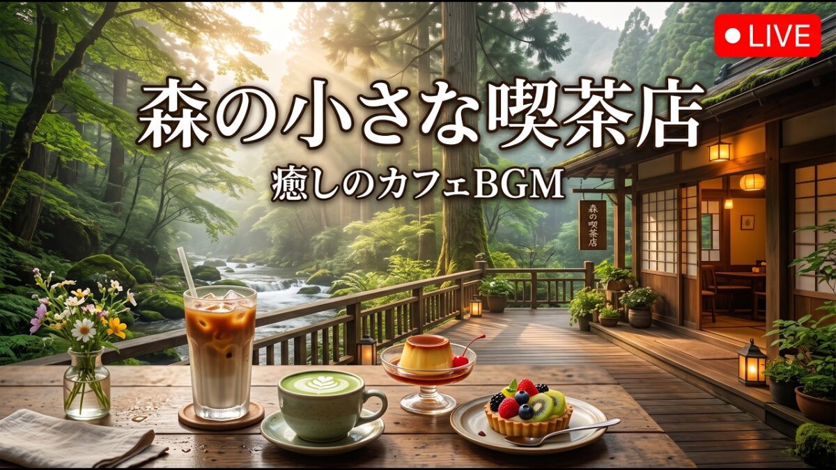 森の灯りに包まれる夜の純喫茶｜【カフェBGM】月明かりと珈琲で過ごす静かな癒し時間｜作業・読書・リラックス｜LIVE#カフェBGM #夜カフェ #癒しBGM #RelaxingCafeMusic