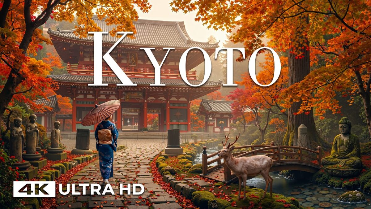 🍁 Kyoto Autumn 4K UHD 🇯🇵 | Red Maple Leaves, Ancient Temples & Japan’s Timeless Beauty
