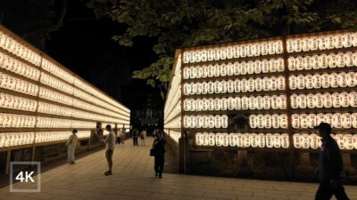🇯🇵 Miko Kagura and Bon Odori at Night | Kitano Tenmangu, Kyoto | 4K HDR