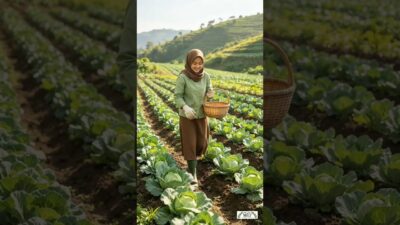 Mrs  Meli crosses a river on a wooden bridge to harvest cabbage [ASMR]  #asmr  #agriculture #farming