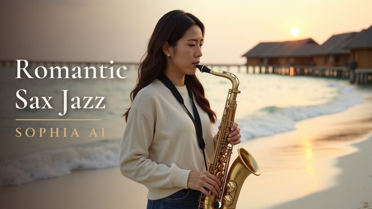 Romantic Sax Jazz | Sophia AI · Swiss Alps, Paris, Maldives, Kyoto (4K)