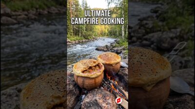 Ultimate Campfire Stew Cooking in Nature | Outdoor ASMR #shorts