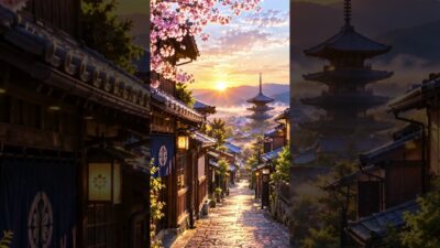 Would You Walk This Historic Street in Japan? 🇯🇵🌅 #music #zenmusic #relaxingmusic #relaxing