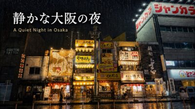 雨の京橋、静かな夜の散歩｜穏やかな雨音