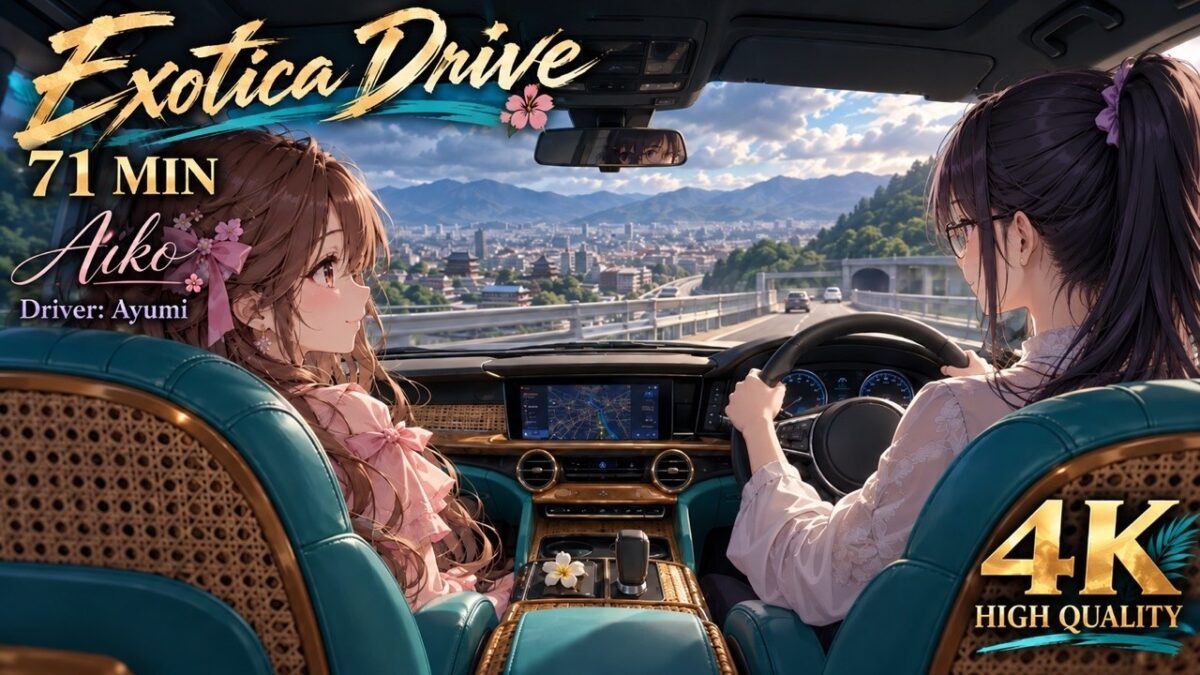 【4K・広告なし】Exotica Drive 🚗 Japan Cloudy Mountain Expressway & Kyoto 71min｜Lounge BGM ☁️