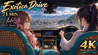【4K・広告なし】Exotica Drive 🚗 Japan Cloudy Mountain Expressway & Kyoto 71min｜Lounge BGM ☁️