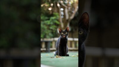 A Black Kitten’s First Portrait | Quiet Walk Japan