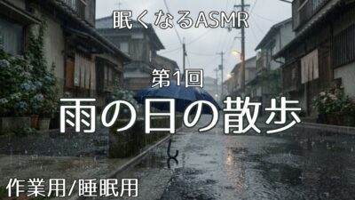 【雨の日の散歩ASMR】傘に当たる雨音で寝る/雨音/睡眠用/作業用