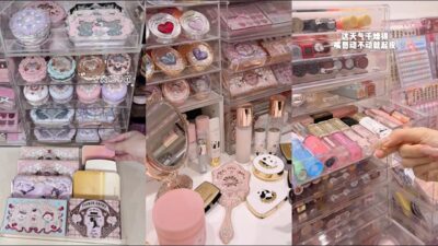 ASMR MAKEUP STOCKING & ORGANIZING VANITY 🎀