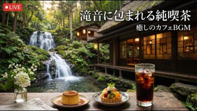 森の小さな灯籠喫茶｜【カフェBGM】木漏れ日と静かな水辺に包まれる穏やかな午後｜作業・読書・リラックス｜LIVE
