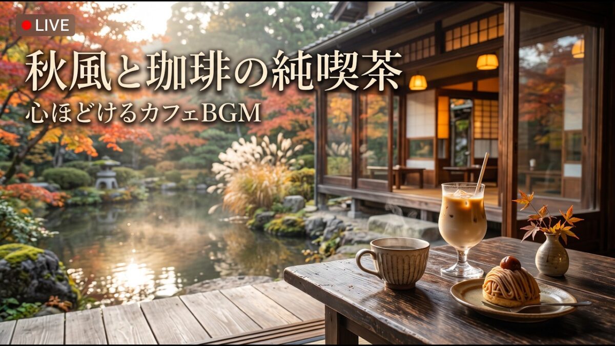 森の小さな湖畔喫茶｜【カフェBGM】秋色の湖と温かな珈琲に癒される静かな午後｜作業・読書・リラックス｜LIVE