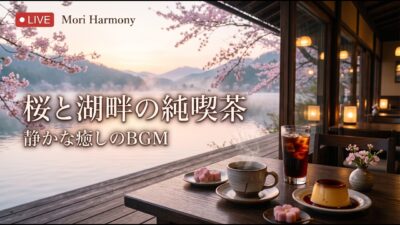 森の小さな水辺喫茶｜【カフェBGM】秋の湖面と揺れる木々を眺める静かな珈琲時間｜作業・読書・リラックス｜LIVE