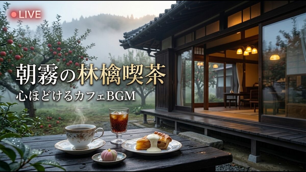 森の小さな滝見喫茶｜【カフェBGM】紅葉と流れ落ちる水音に癒される静かな珈琲時間｜作業・読書・リラックス｜LIVE