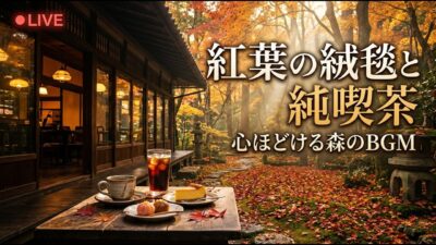 森の小さな雪灯り喫茶｜【カフェBGM】雪明かりに浮かぶ冬の森と温かな珈琲に癒される夜｜作業・読書・リラックス｜LIVE