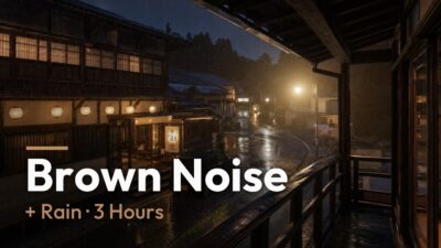 Brown Noise + Rain · Ryokan Balcony in Hakone · 3 Hours 4K