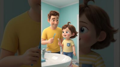 🪥 Brush Brush Baby! 🦷 | Fun Morning Routine Song | Kids Nursery Rhymes #shorts #brush