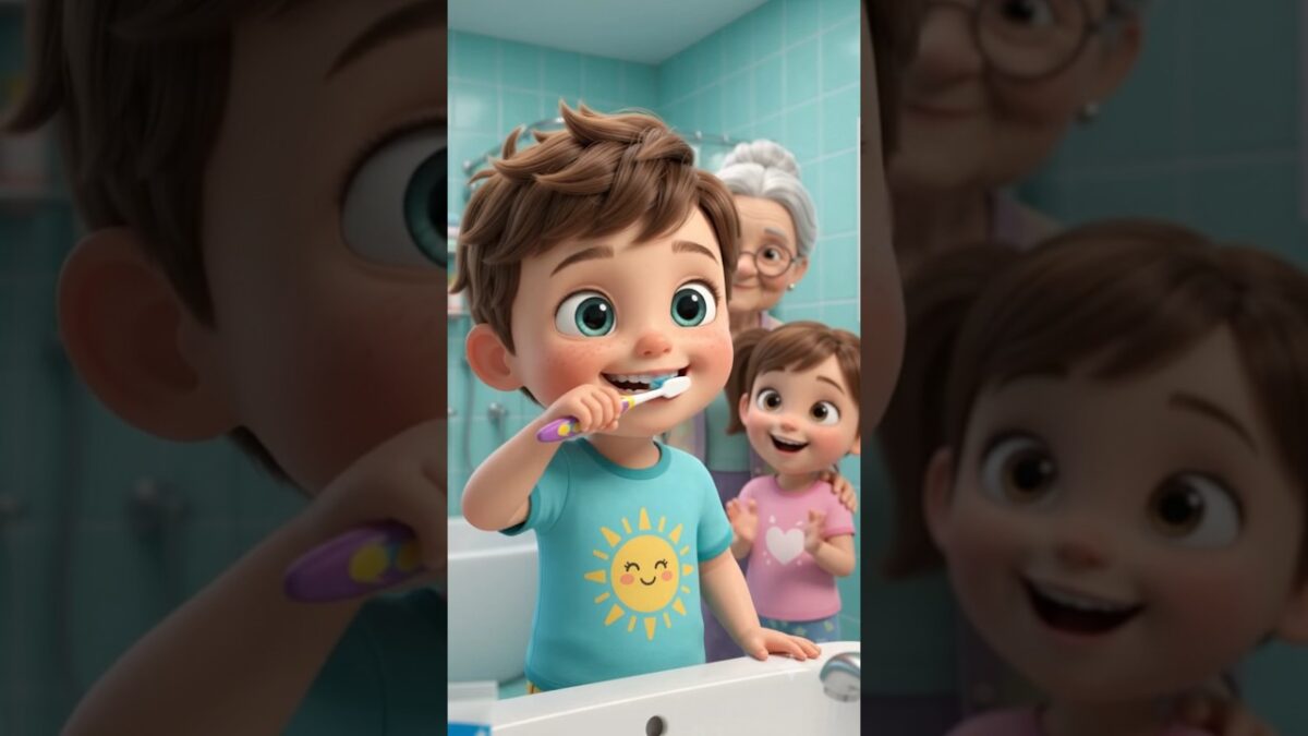 🪥 Brush Brush Baby! 🦷 | Fun Morning Routine Song | Kids Nursery Rhymes #shorts #brush