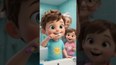 🪥 Brush Brush Baby! 🦷 | Fun Morning Routine Song | Kids Nursery Rhymes #shorts #brush