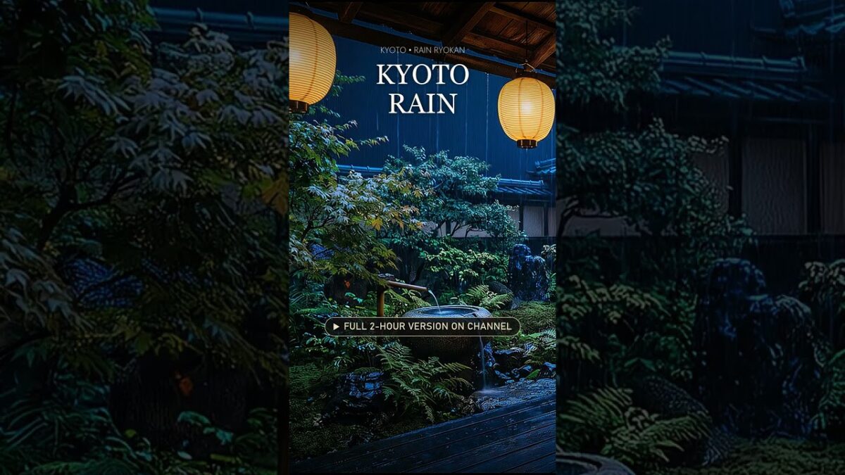 Lantern-lit veranda in Kyoto 🌧️ Japanese ambience to relax #shorts