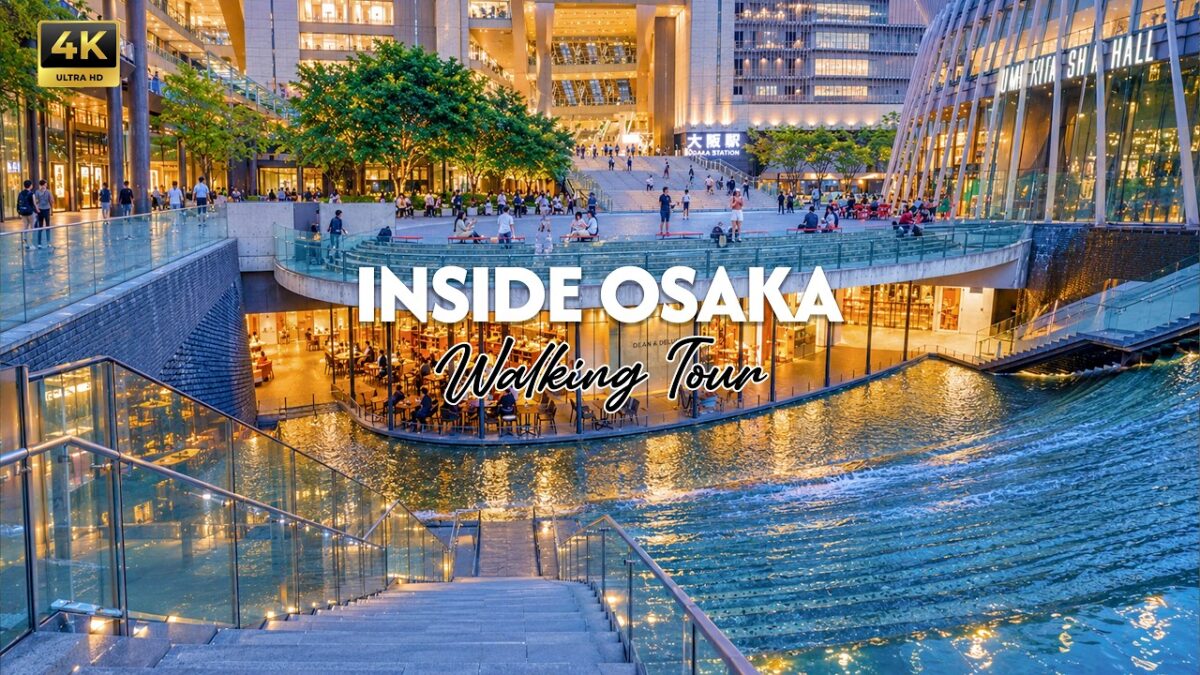 Osaka Umeda Sunset Walk 🇯🇵 | 4K HDR Walking Tour | Peaceful Japan Walk