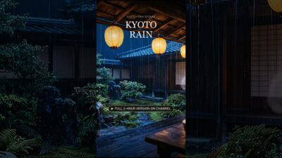 Rain over a Kyoto ryokan garden 🏮 Koto & shakuhachi calm #shorts