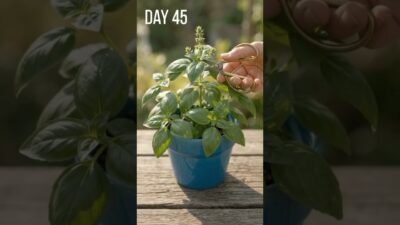 The Satisfying Life Cycle of Basil🌿 #shorts #plants #basil #nature #asmr #timelapse #veggies