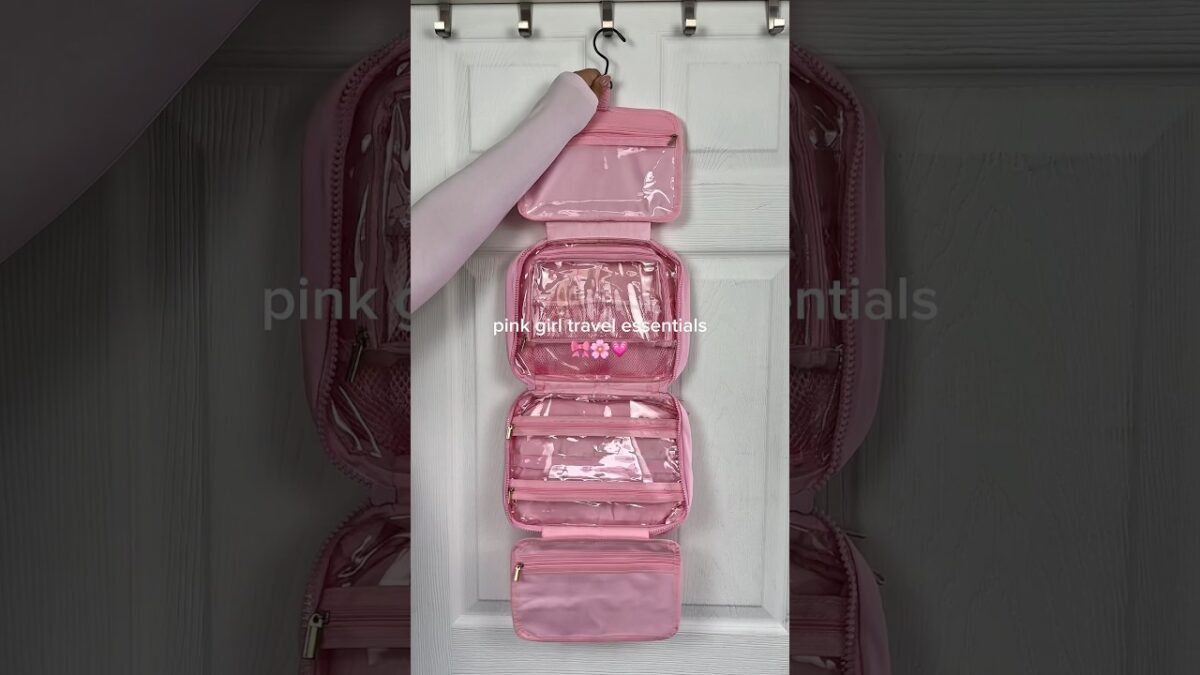 pink girl travel essentials 🎀🌸 #asmr #satisfying #travel #bag #musthave #organization #travelhacks