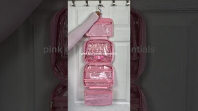 pink girl travel essentials 🎀🌸 #asmr #satisfying #travel #bag #musthave #organization #travelhacks